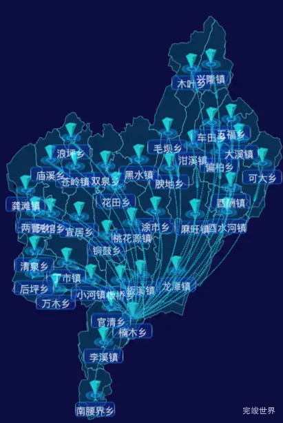 03 echarts重庆市酉阳土家族苗族自治县地图仿3d效果